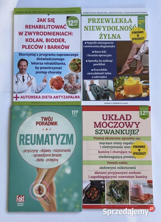 Zestaw 4 poradników zdrowotnych reumatyzm żyły sprzedam