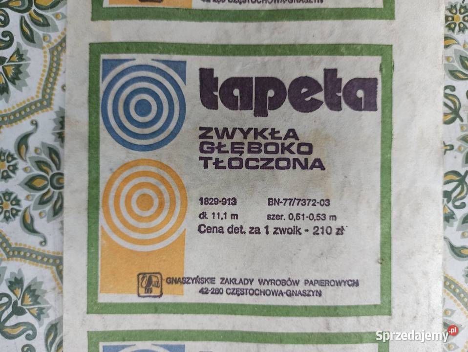 Stare tapety papierowe grube łódzkie sprzedam