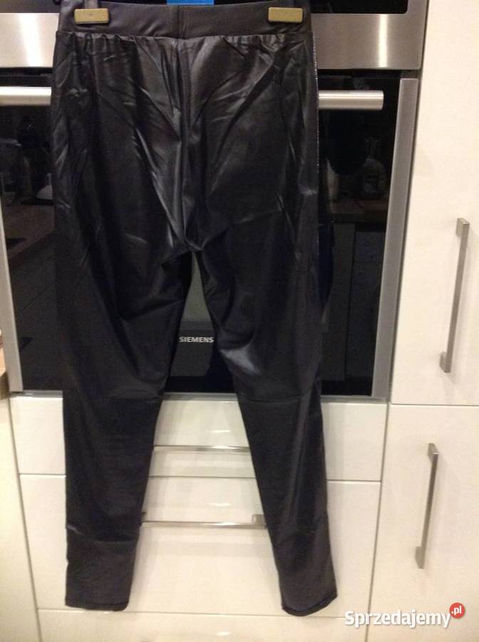 Legginsy czarne damskie ala skórzane SM NOWE sprzedam