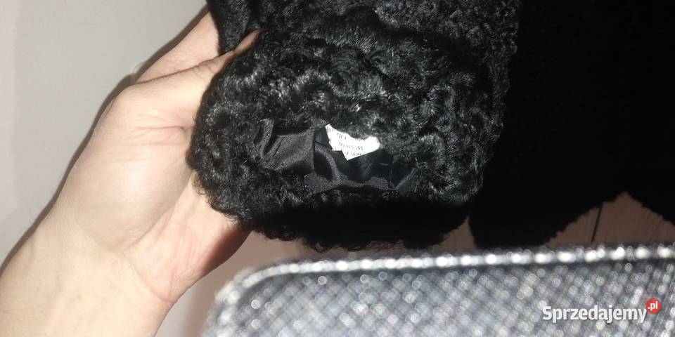 Futro płaszcz czarne czarny z karakułów karakuły Wilga