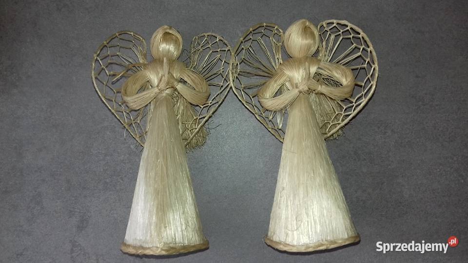 Figurki anioł aniołki z słomy 2 sztuki Kołobrzeg