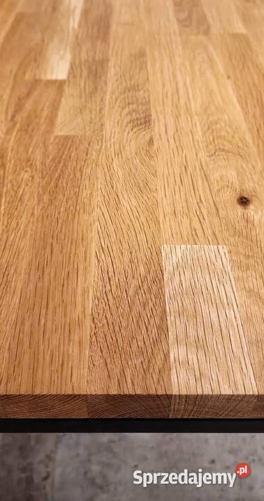 Stolik kawowy dębowy blat stalowe profileHand