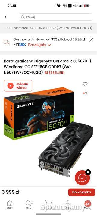 Karta graficzna Gigabyte GeForce RTX 5070 Ti Ostrołęka