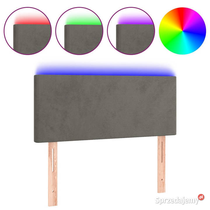 Zagłówek do łóżka z LED ciemnoszary 100x5x7888
