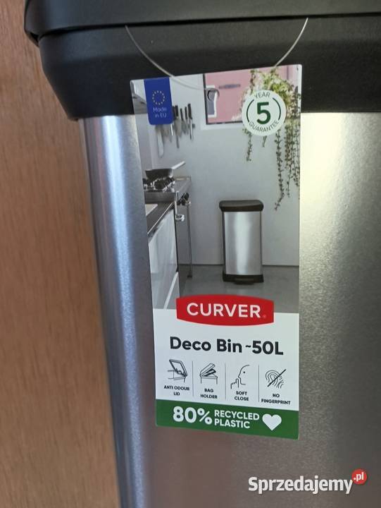 Curver kosz na śmieci z pedałem 50 l srebrny sprzedam