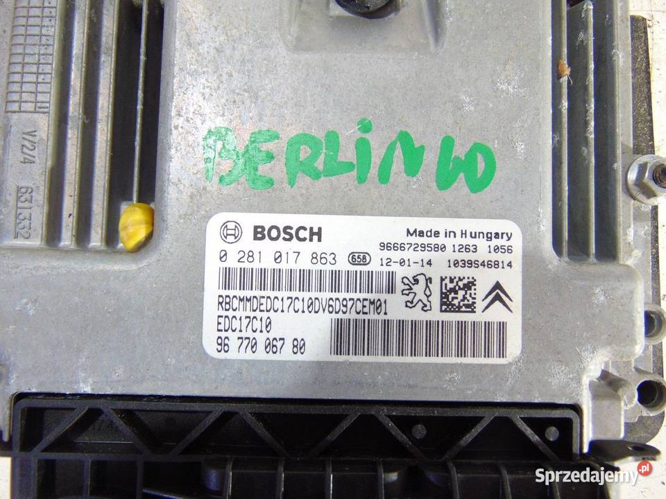 KOMPUTER SILNIKA PARTNER BERLINGO II 9677006780 osobowe Komputery