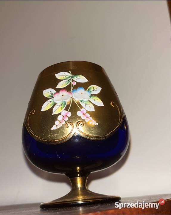 Kieliszek Bohemia Kobaltowe szkło Ręcznie Gdańsk