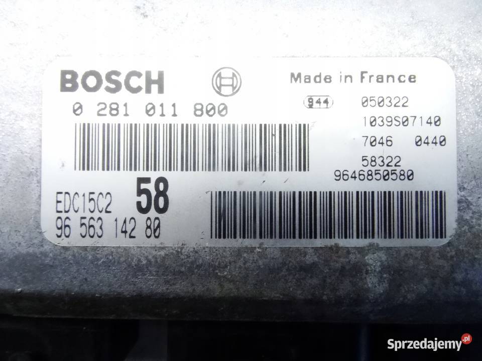 CITROEN C8 STEROWNIK SILNIKA 9656314280 Przemęt