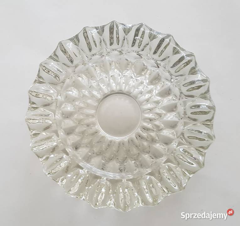 Popielniczka szklana dekoracyjna dekor szkła przezroczysty dolnośląskie Legnica
