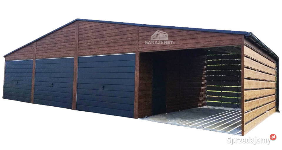 GARAŻ BLASZANY 9m x 5m WIATA 3m 2xDRZWI 3xBRAMA Łapanów