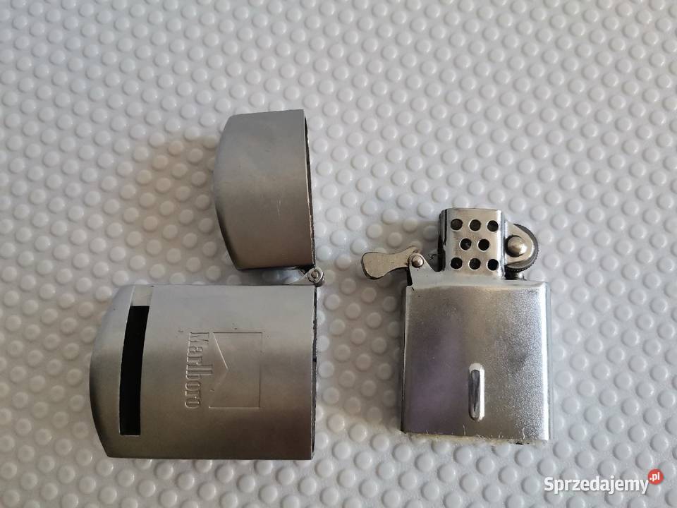 Stara metalowa benzynowa zapalniczka Marlboro Katowice