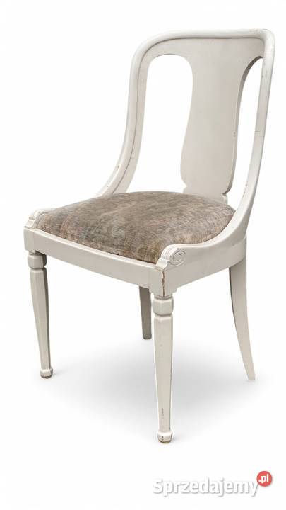 Stylowy biały stolik z czterema krzesłami Gryfice