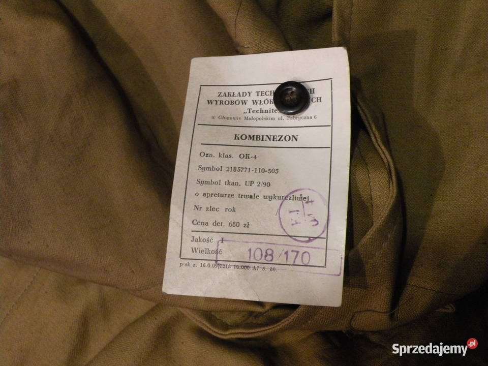 Kombinezon czołgowy PRL 108170 lata 50 Wrocław