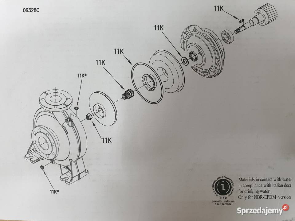 Zestaw naprawczy do pomp Ebara 3M3S3P3D3DS3DP pełny VAT Bielsko-Biała sprzedam