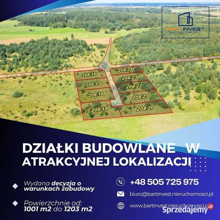 Działki budowlane w lokalizacji 32zł/m2 Trelkowo
