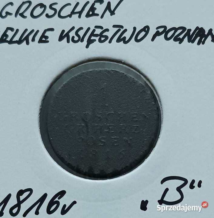 1 Groschen GroszWielkie Księstwo Poznańskie 1816 wielkopolskie Konin sprzedam