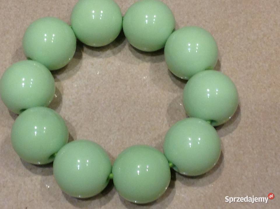 Bransoletka Duże Zielone Kulki lubuskie Nowa Sól