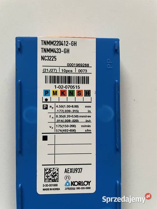Płytki KORLOY TNMM220412GH NC3225 Czarnożyły
