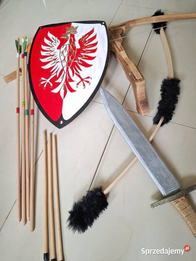 Zestaw rycerza łuk kusza strzały miecz zabawki Kraków
