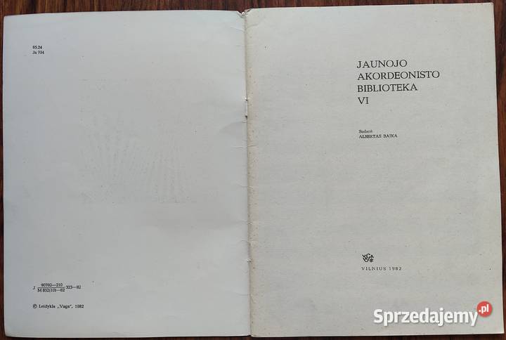 Jaunojo akordeonisto biblioteka VI Albertas sprzedam