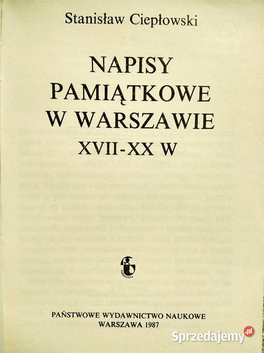 Napisy pamiątkowe w Warszawie kolekcje unikaty Warszawa