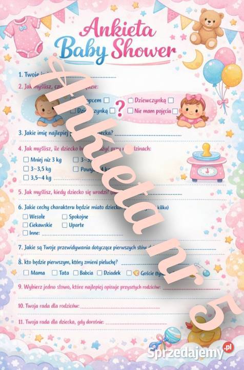 Ankieta na baby shower w pdf mazowieckie Radom