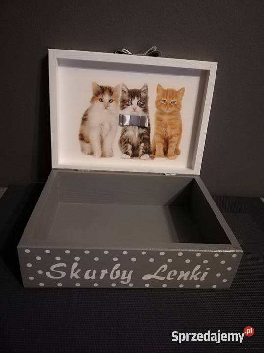 Szkatułka koty z imieniem handmade kotki drewno Kędzierzyn-Koźle