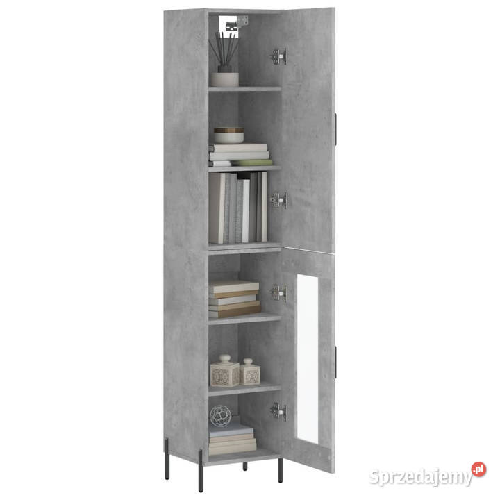 Wysoka szafka szarość betonu 345x34x180 Warszawa sprzedam