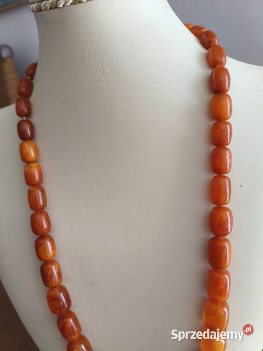 Naszyjnik Bursztyn Vintage oliwki barylki Rękodzieło Białystok