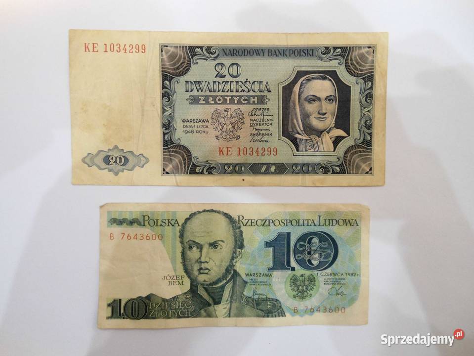 Dwadzieścia cztery polskie banknoty Bukowo