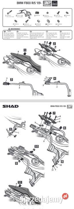 BMW F800R ZESTAW 2 KUFRÓW BOCZNYCH ZE STELAŻEM warmińsko-mazurskie Mrągowo