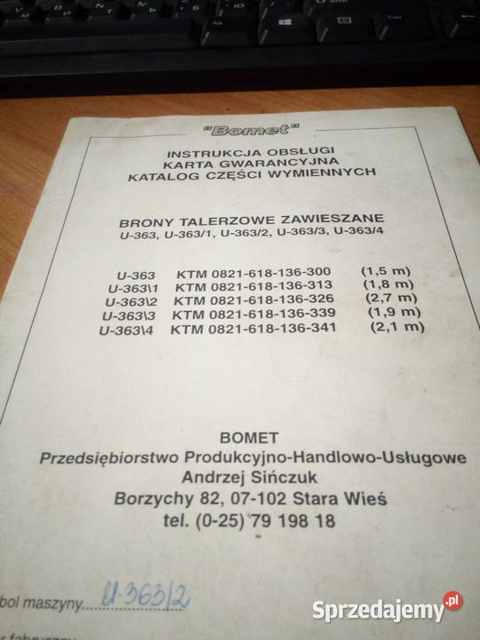 Brona talerzowa talerzówka bomet 315m Pozostałe Grabów nad Prosną