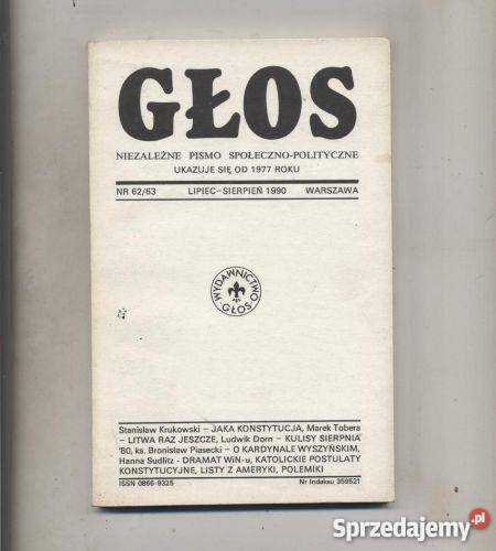 Głos niezależne pismo społecznopolityczne 6263 Pozostałe zachodniopomorskie Szczecin