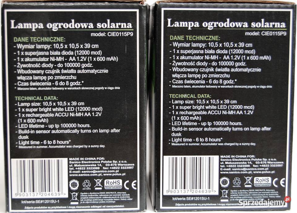 Lampa ogrodowa solarna Maxon CIE0115P9 2 39