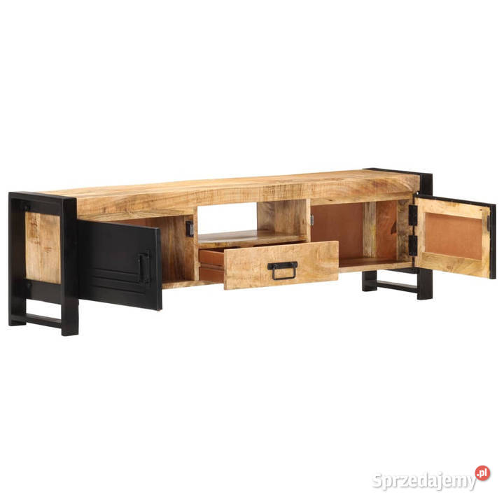 Szafka pod TV 140x30x40 surowe drewno mango RTV Warszawa
