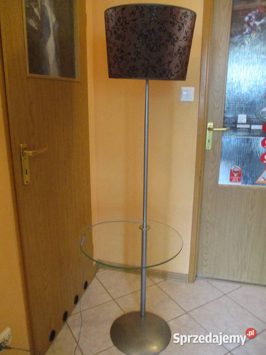 Lampa stojąca ze szklaną półką Zielona Góra