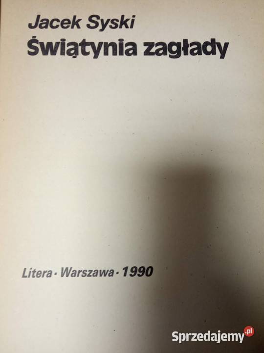 Świątynia zagłady Syski antykwariat księgarnia Warszawa