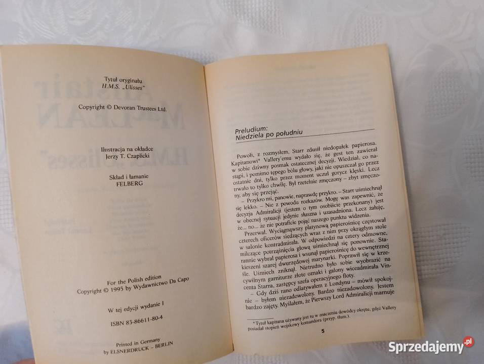 Książka HMS ULISSES Alistair MacLean I pełne wielkopolskie Oborniki