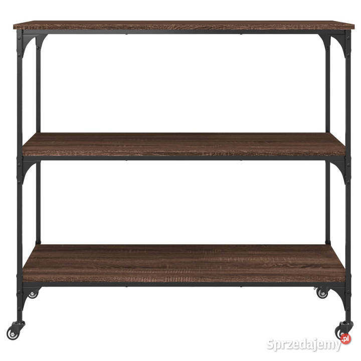 Wózek kuchenny brązowy dąb 102x50x95 WM842325 Pozostałe