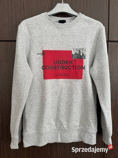 Bluza męska HM z nadrukiem XS szara casual
