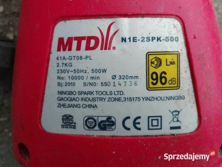 Wykaszarka elektryczna MTD Zbiersk-Cukrownia