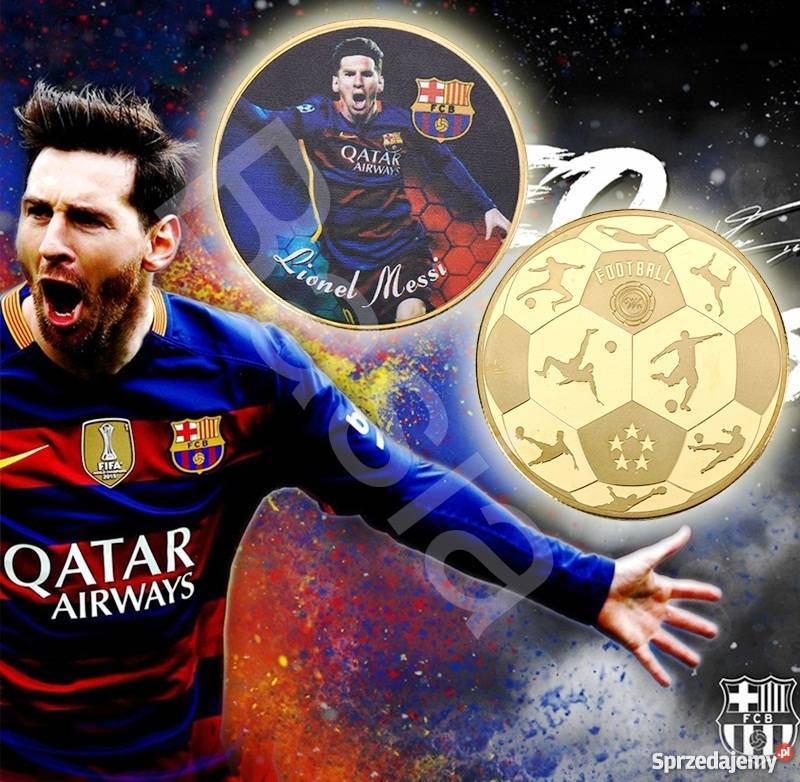 Lionel Messi Barcelona Moneta Medal Złoto 24 śląskie Sosnowiec