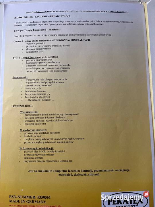 Materac terapeutyczny nagnetyczny z jonami Lucynów sprzedam