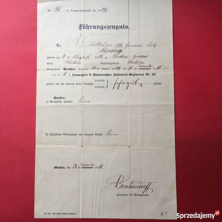 49 Dokument niemiecki zachodniopomorskie Szczecin