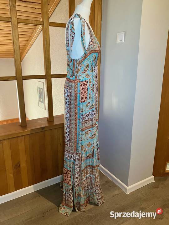 Nowa długa sukienka boho Tezenis wiskoza ML Nisko