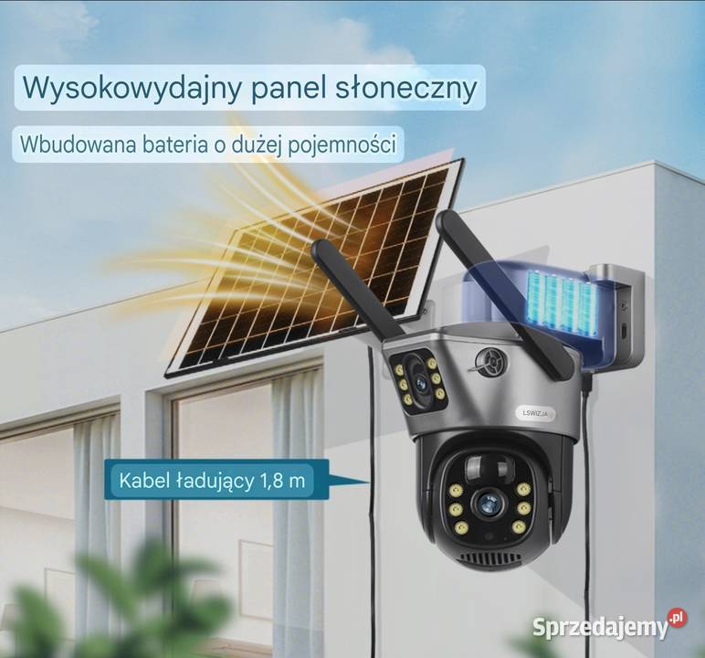 Kamera Solarna Obrotowa na kartę SIM 8MP IP66 Będzin
