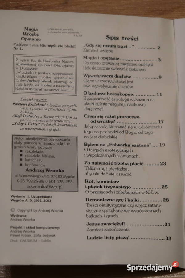Andrzej Wronka Magia Wróżby Opętanie mazowieckie