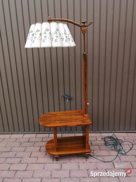 Lampa Stojąca Art Deco Renowacji Orzech Stara wielkopolskie