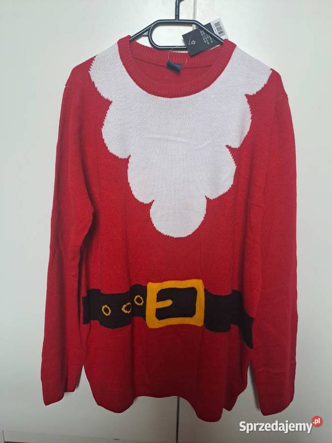 Sweter świąteczny męski Święty Mikołaj broda z Warszawa