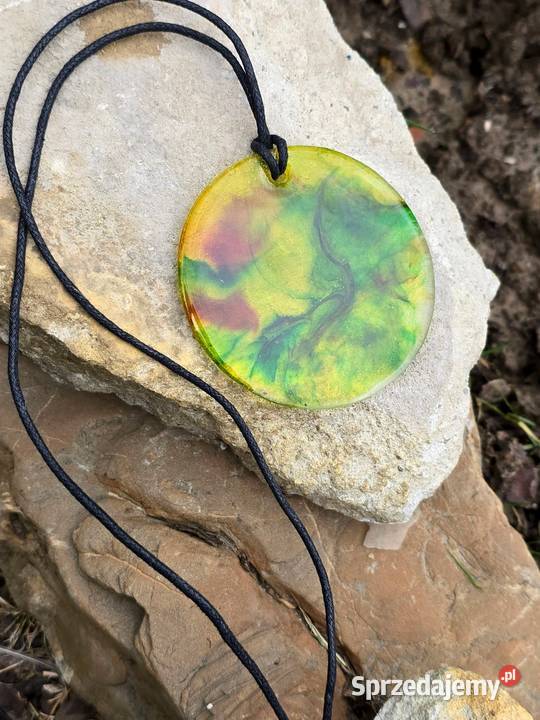 Naszyjnik żółty rękodzieło transparent plus Naszyjniki Krasnystaw